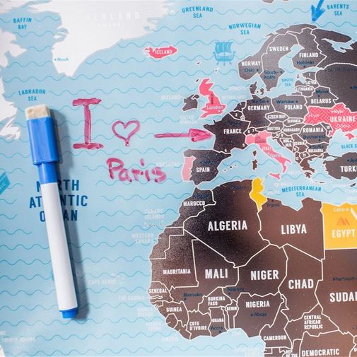 Скретч-карта мира Silver (на английском)