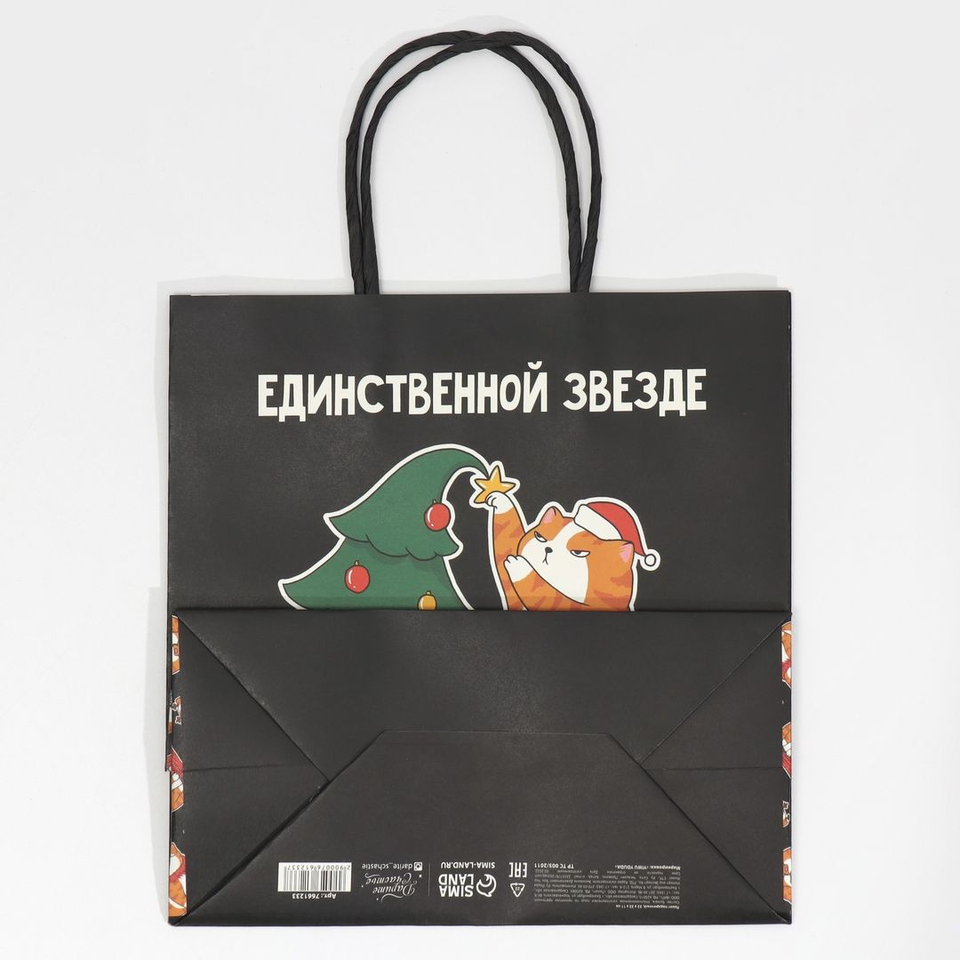 Подарочный пакет Звезда (22 х 22 х 11 см)