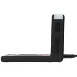 Часы настольные с беспроводным зарядным устройством Pitstop (черный)