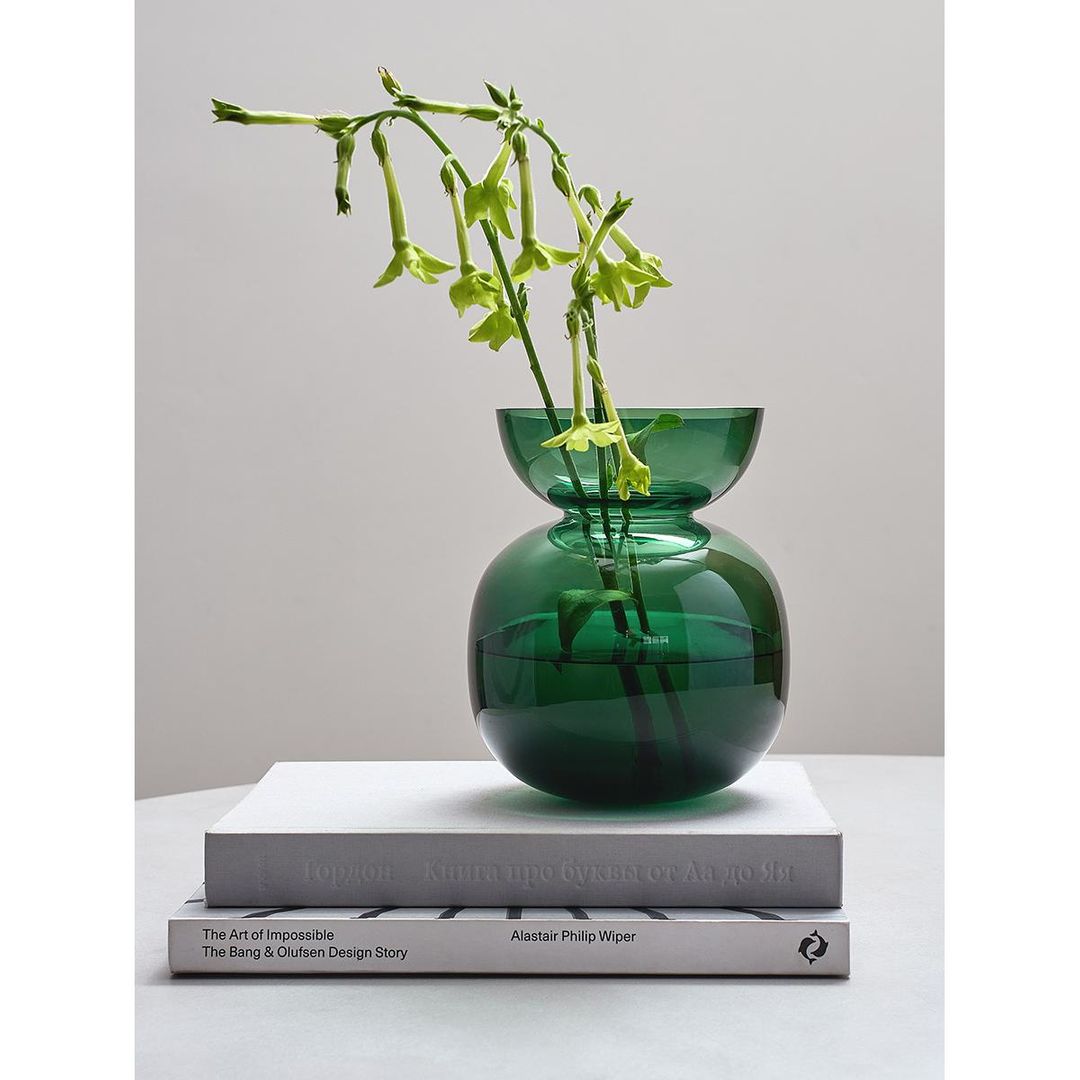 Ваза Florum, 20 см, изумрудная