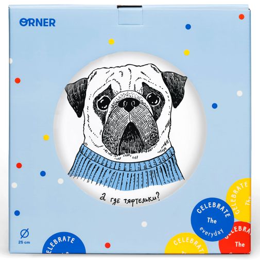 Тарелка Мопс А где тяфтельки Тарелка Мопс А где тяфтельки