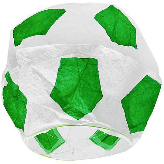 Летающий фонарик Футбольный мяч (Зеленый с белым)