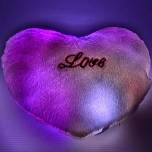 Светящаяся подушка Сердечко (Розовая) С подсветкой