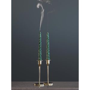 Набор из двух свечей зеленого цвета из коллекции New Year Essential, 25 см