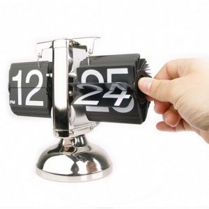 Листающие Часы Flip Clock (Черный на одной ножке)