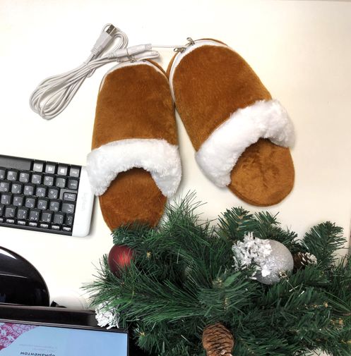 Тапочки с подогревом от USB Светло-Коричневые