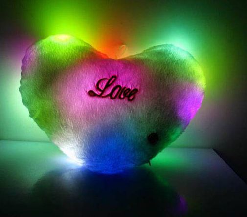 Светящаяся подушка Сердечко Голубое Светящаяся подушка Сердечко Голубое