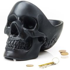 Настольный органайзер Череп Skull (Золотистый) (Черный)
