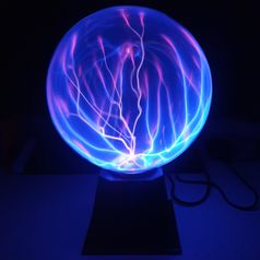 Плазменный шар 20 см с синей подсветкой