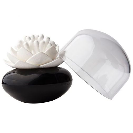 Контейнер для ватных палочек Лотос Lotus cotton bud (Белый с черным)