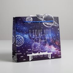 Подарочный пакет I love you (25 х 26 х 10 см)