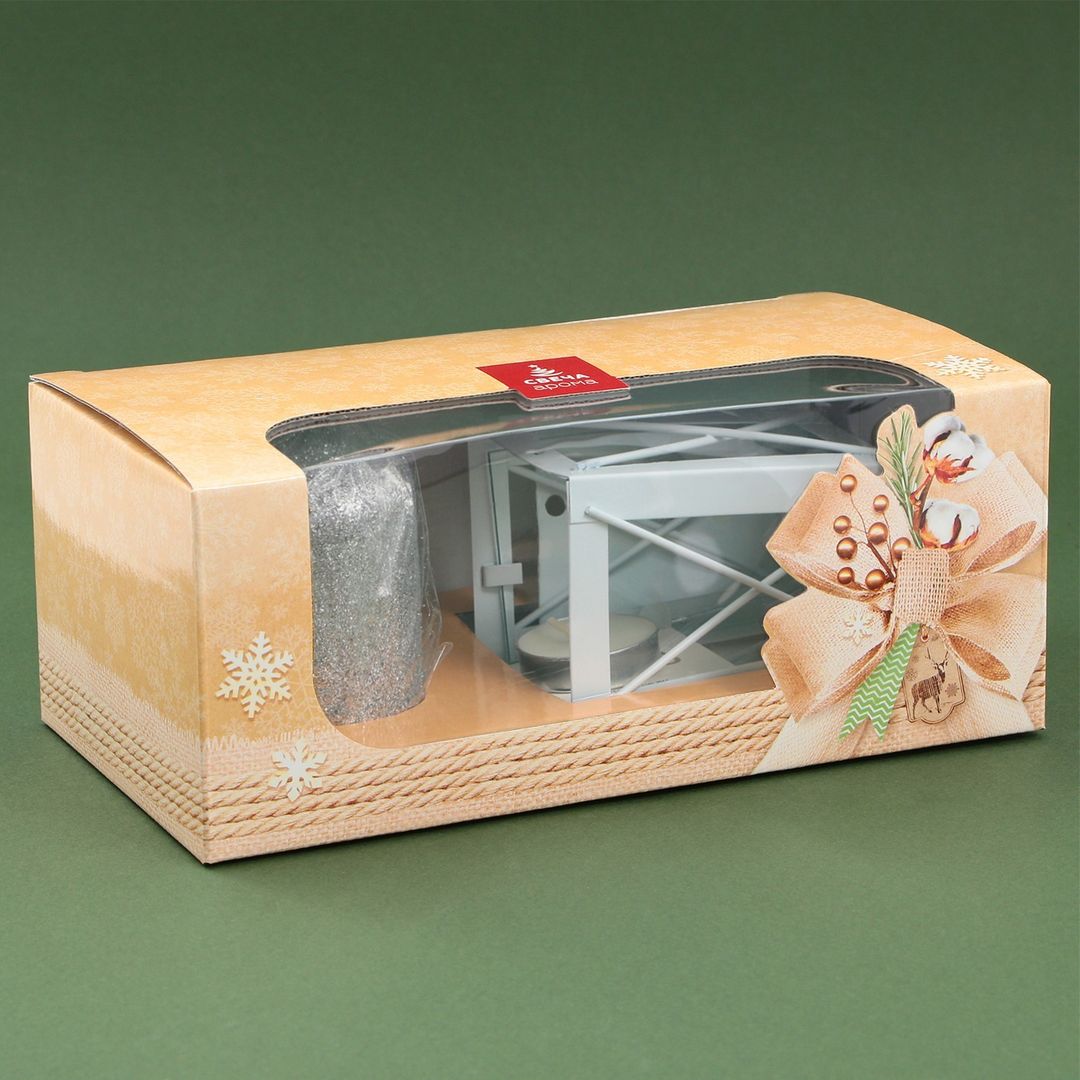 Новогодний подарочный набор свеча и фонарик Все получится