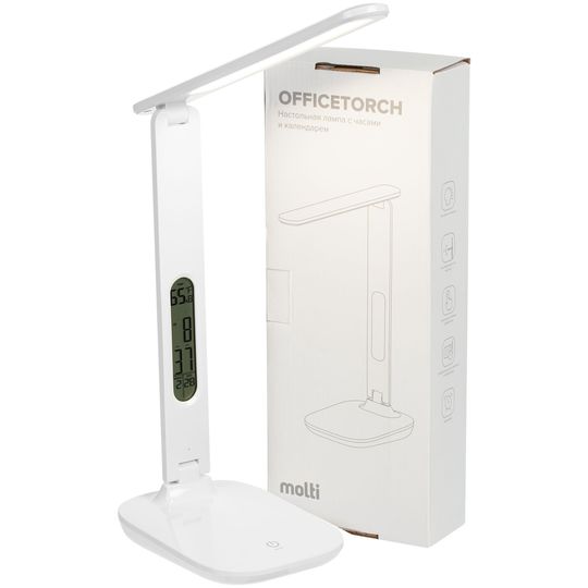 Настольная лампа с часами и календарем Office Torch