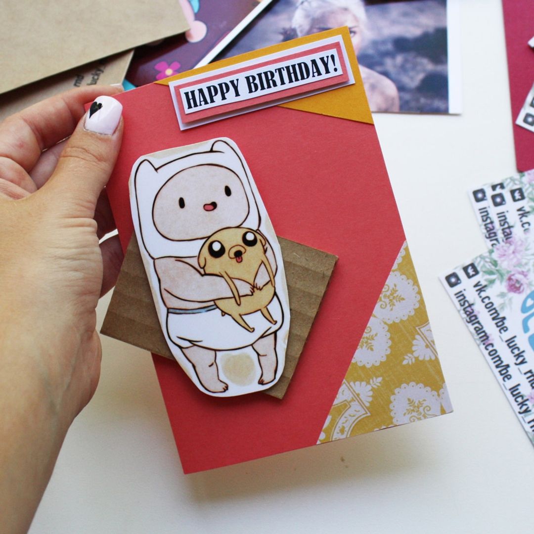 Открытка Adventure Time Happy Birthday Небольшой формат Открытка Adventure Time Happy Birthday Небольшой формат