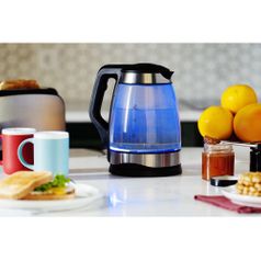 Электрический чайник Lumimore (стеклянный, серебристо-черный)