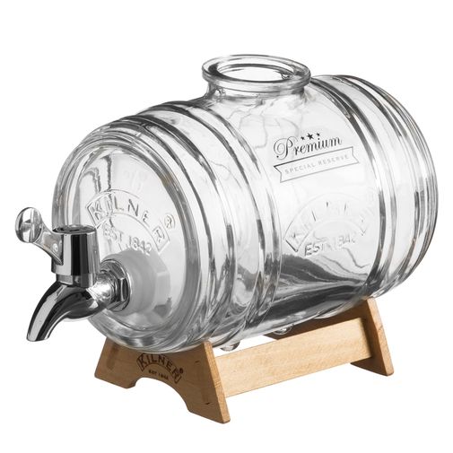 Диспенсер для напитков Barrel на подставке (1 л) (Серебристый)