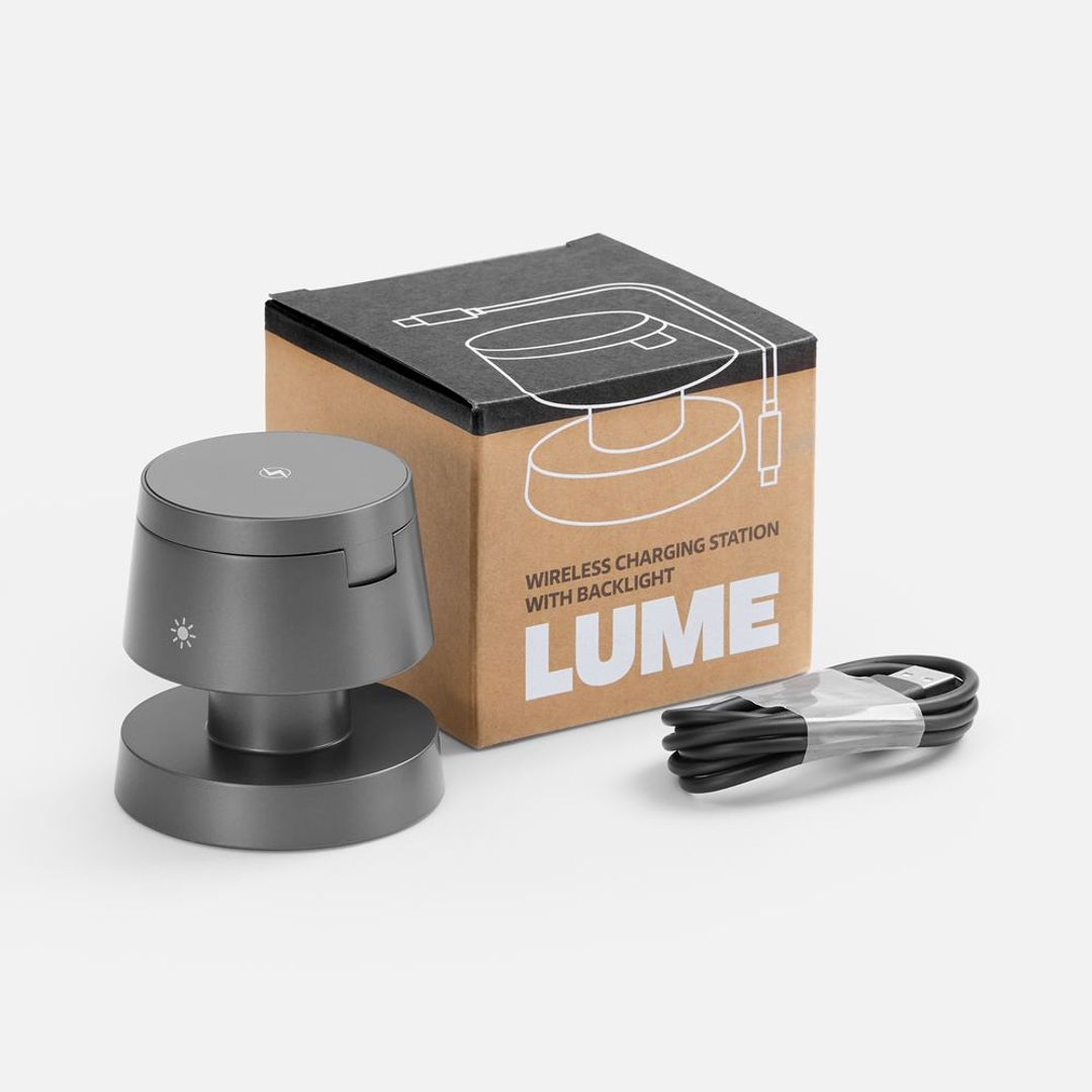 Станция беспроводной зарядки с подсветкой Lume (серый)