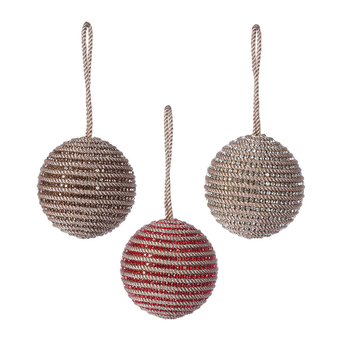 Набор елочных украшений Rustic diamonds из коллекции New Year Essential, 3 шт.