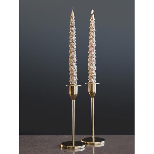 Набор из двух свечей золотого цвета из коллекции New Year Essential, 25 см