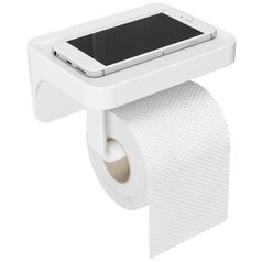 Держатель для туалетной бумаги с полочкой Flex (Белый)