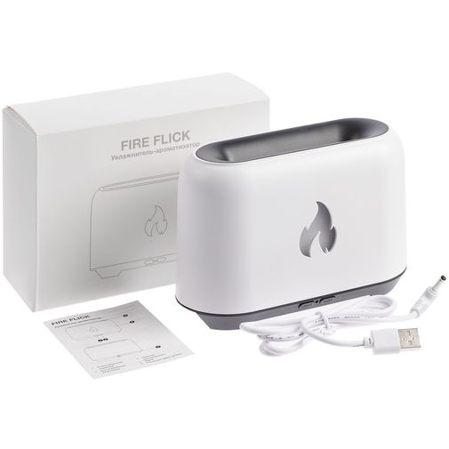 Увлажнитель-ароматизатор Fire Flick с имитацией пламени (Белый) Увлажнитель-ароматизатор Fire Flick с имитацией пламени (Белый)