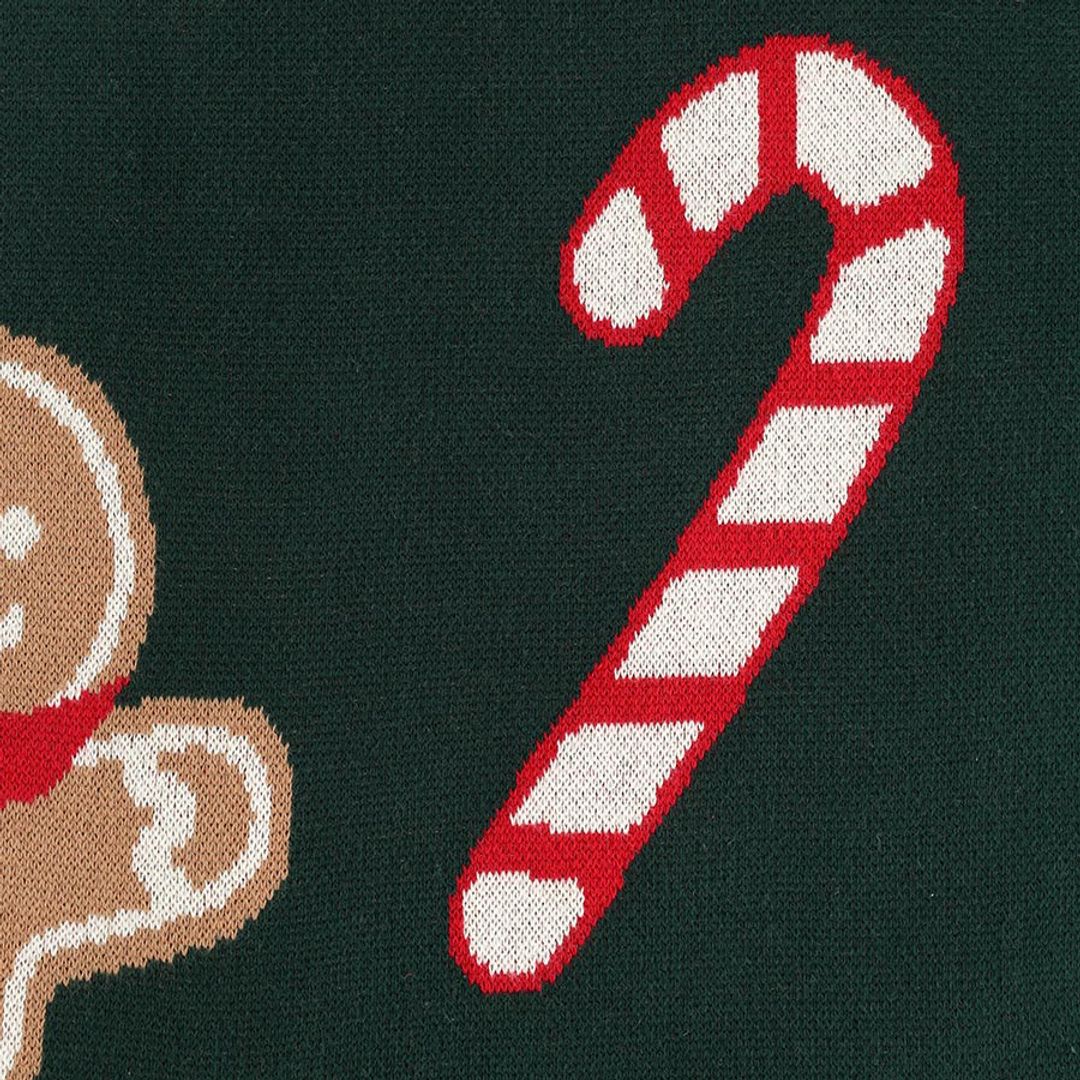 Плед из хлопка с новогодним рисунком Gingerman из коллекции New Year Essential, 130x180 см