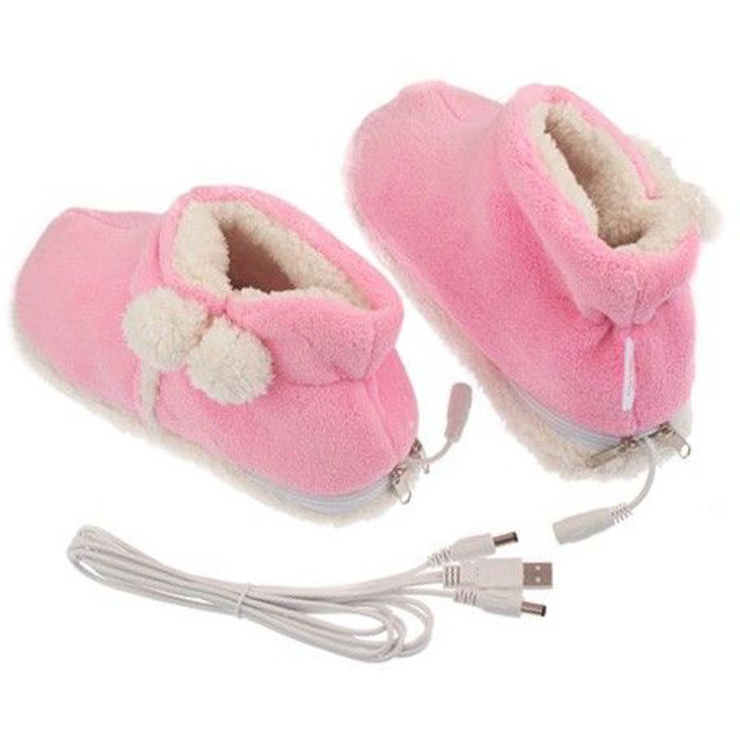 Тапочки с подогревом от USB Угги Розовые