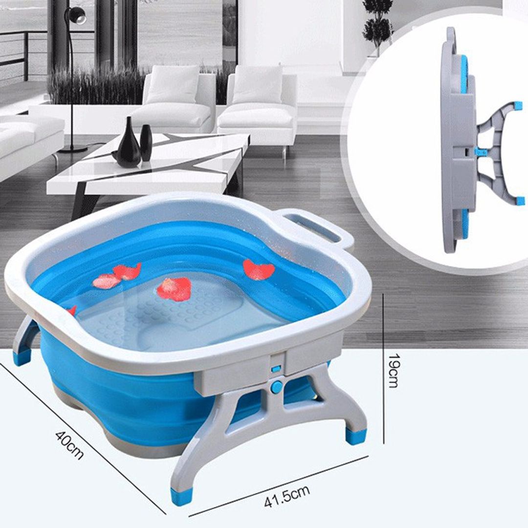 Складная ванночка для ног Foldable Foot Bucket (Серый с синим) Габариты Складная ванночка для ног Foldable Foot Bucket (Серый с синим) Габариты