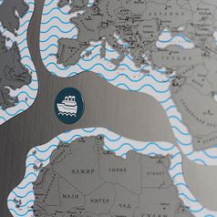 Магнитная Скретч-карта мира True Map Puzzle Silver