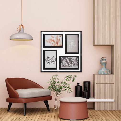 Рамка для фотографий Pleasant Moments (34.5х34.5 см, белый с черным) Рамка для фотографий Pleasant Moments (34.5х34.5 см, белый с черным)