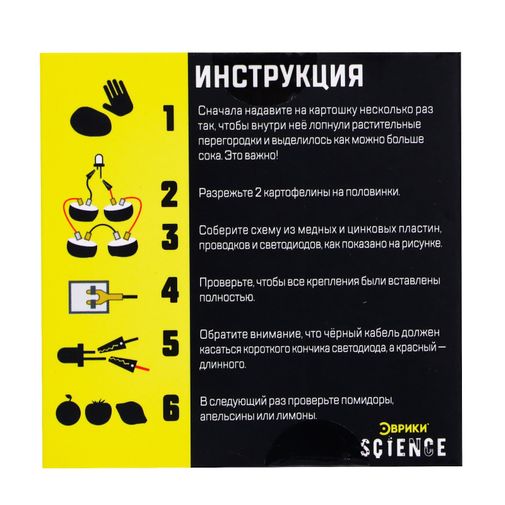 Набор для опытов Картофельная батарейка