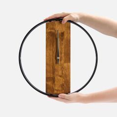 Часы Woodix (черные с коричневым)