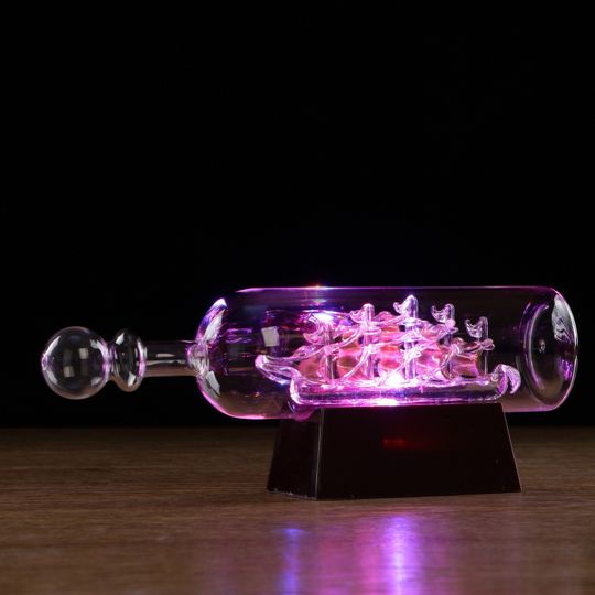 Корабль в бутылке с подсветкой Семь футов под килем