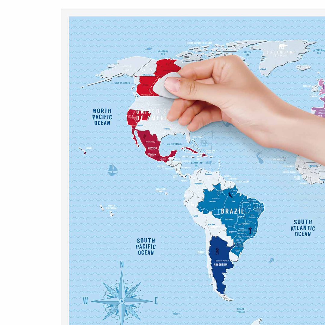 Скретч-карта мира Travel Map Silver World (на английском)