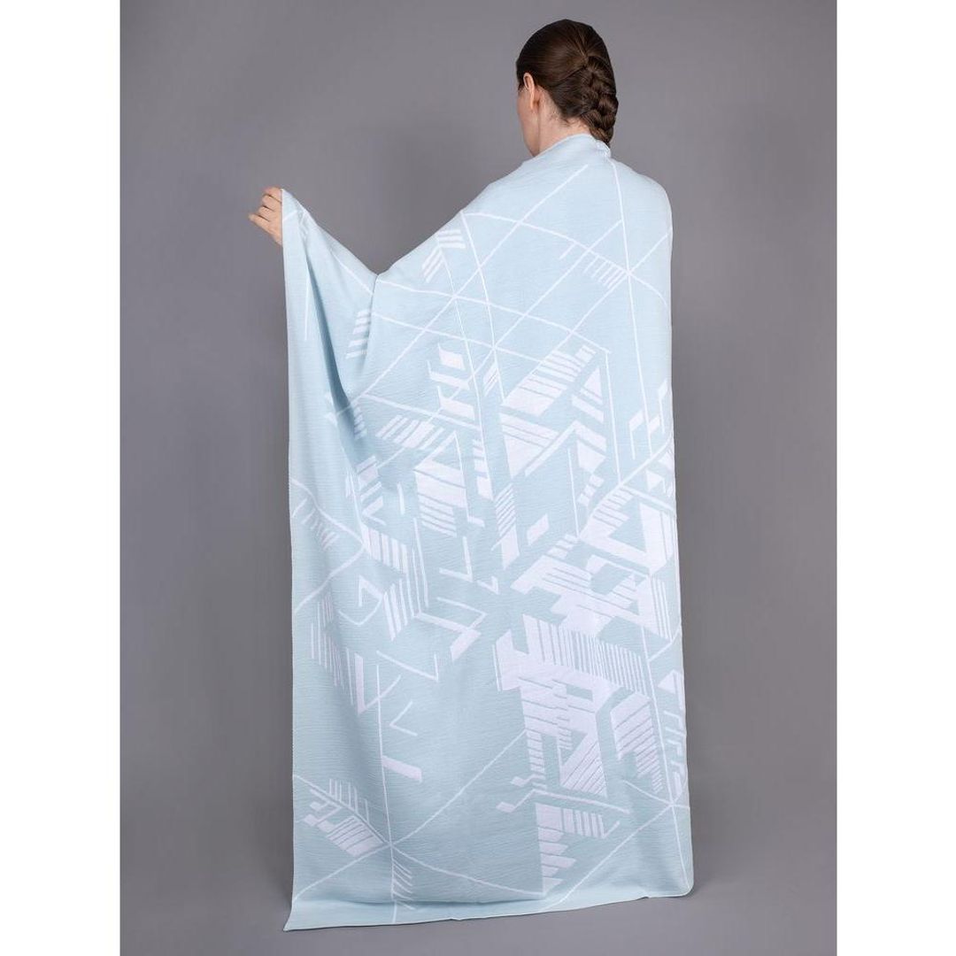 Плед Winterflake (Бело-голубой с люрексом) Плед Winterflake (Бело-голубой с люрексом)