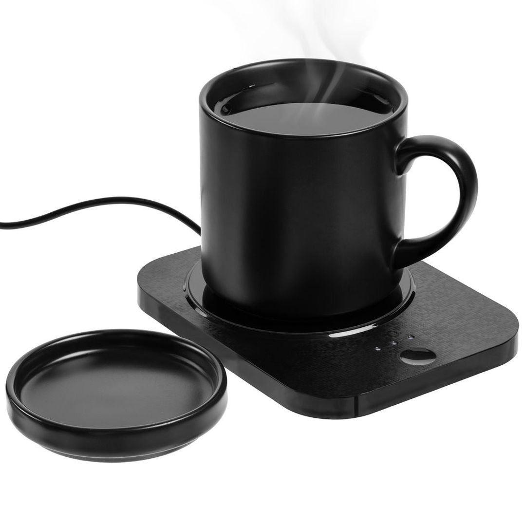 Кружка с подогревом и беспроводной зарядкой Dual Base Plus (Черная ...