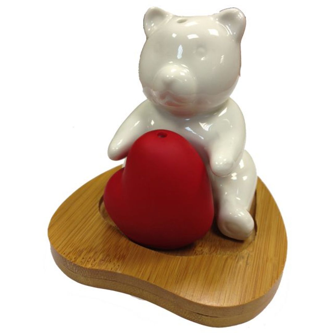 Солонка и перечница Медведь с сердечком