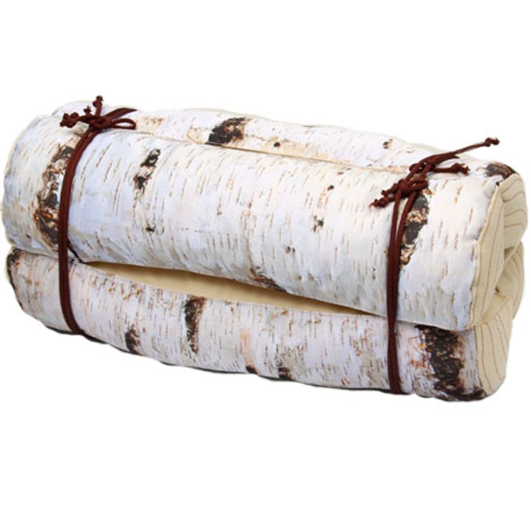 Подушка на стул Березовые поленья В свернутом виде