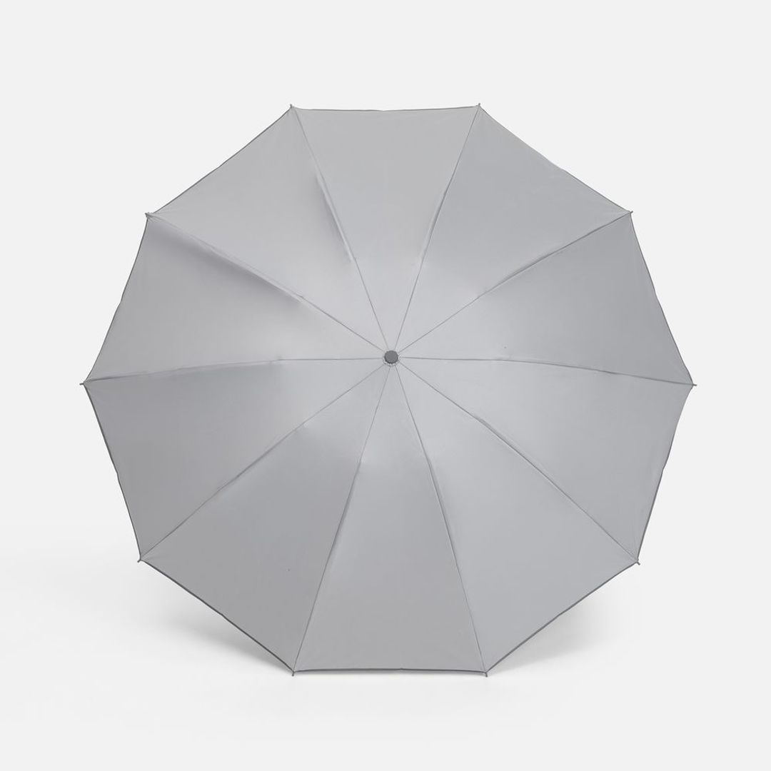 Зонт обратного сложения с ручкой-карабином Foldberry (серый)