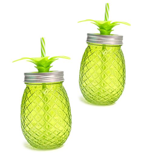 Набор стаканов с крышкой и трубочкой Ананас Tropico (500 мл) Набор стаканов с крышкой и трубочкой Ананас Tropico (500 мл)