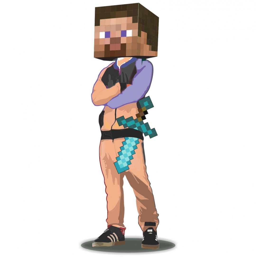 Маска Голова Стива Minecraft Маска Голова Стива Minecraft