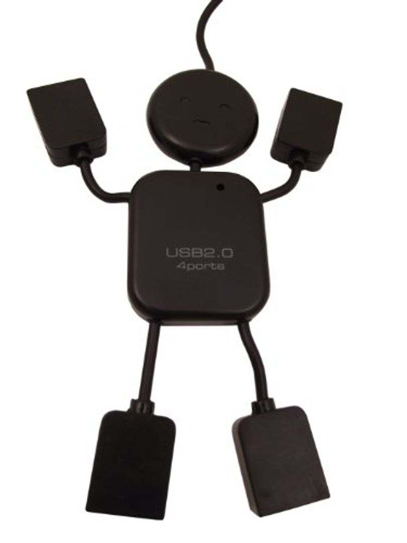 USB Хаб Человечек Черный