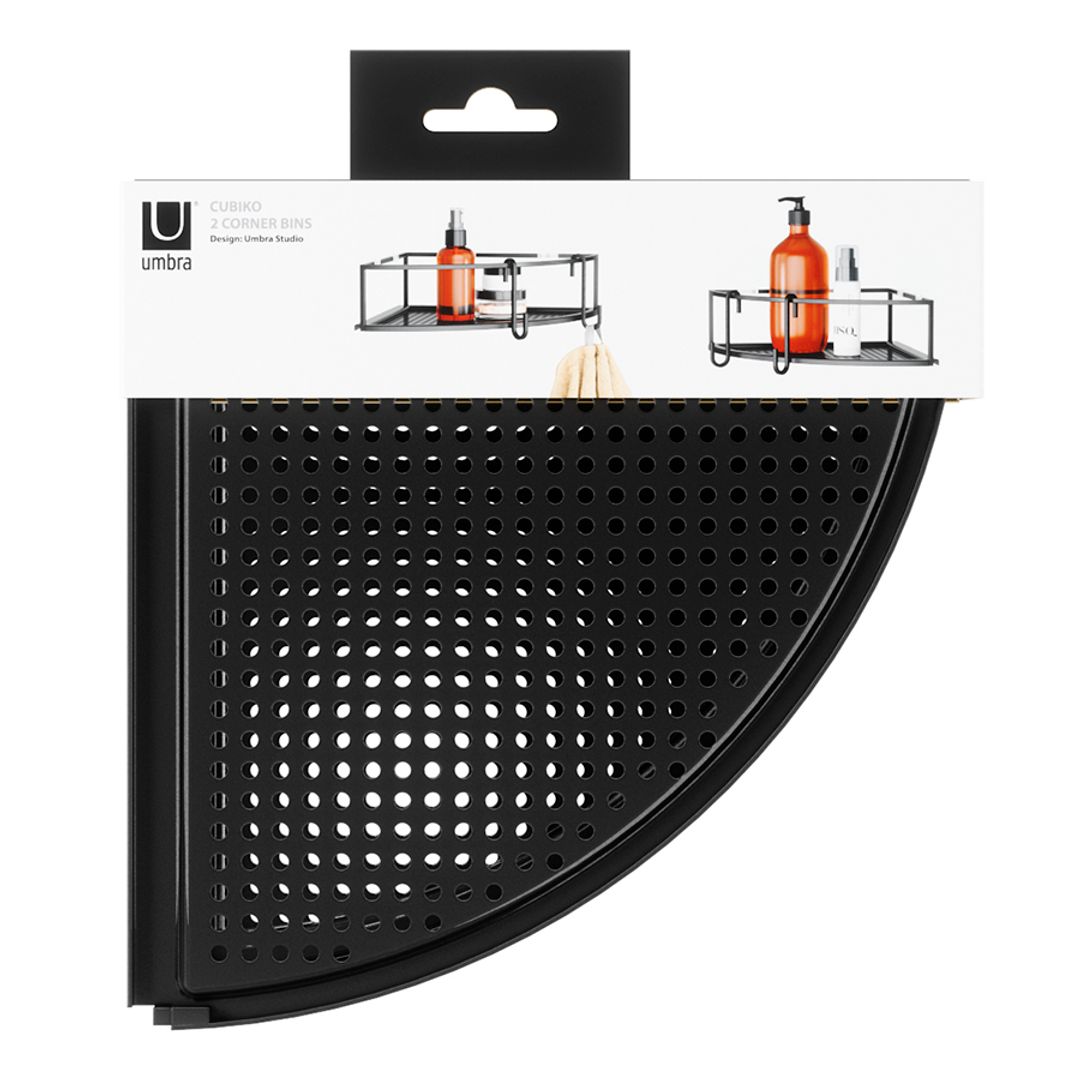 Набор из 2-х угловых полок для ванной Cubiko (Черные) Набор из 2-х угловых полок для ванной Cubiko (Черные)