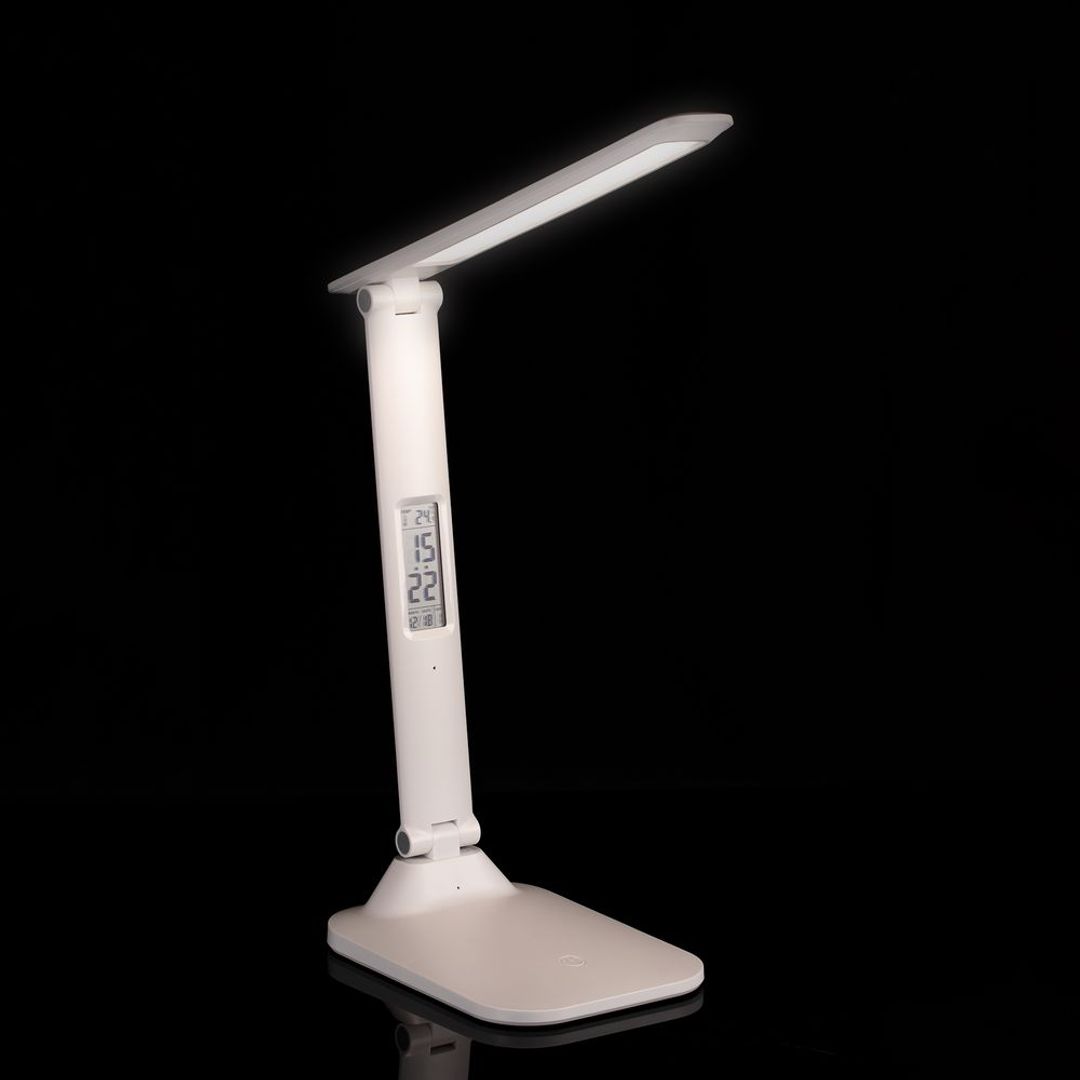 Настольная лампа с часами и календарем Office Torch ver.2 (белый)