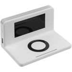 Часы настольные с беспроводным зарядным устройством Pitstop (белый)