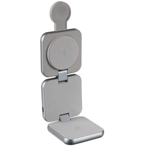 Складная станция беспроводной зарядки Terza (серебристый) Складная станция беспроводной зарядки Terza (серебристый)