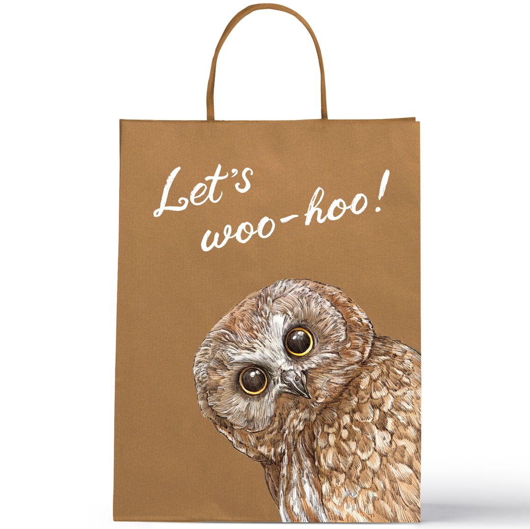 Подарочный пакет Сова (28 х 15 х 38 см)