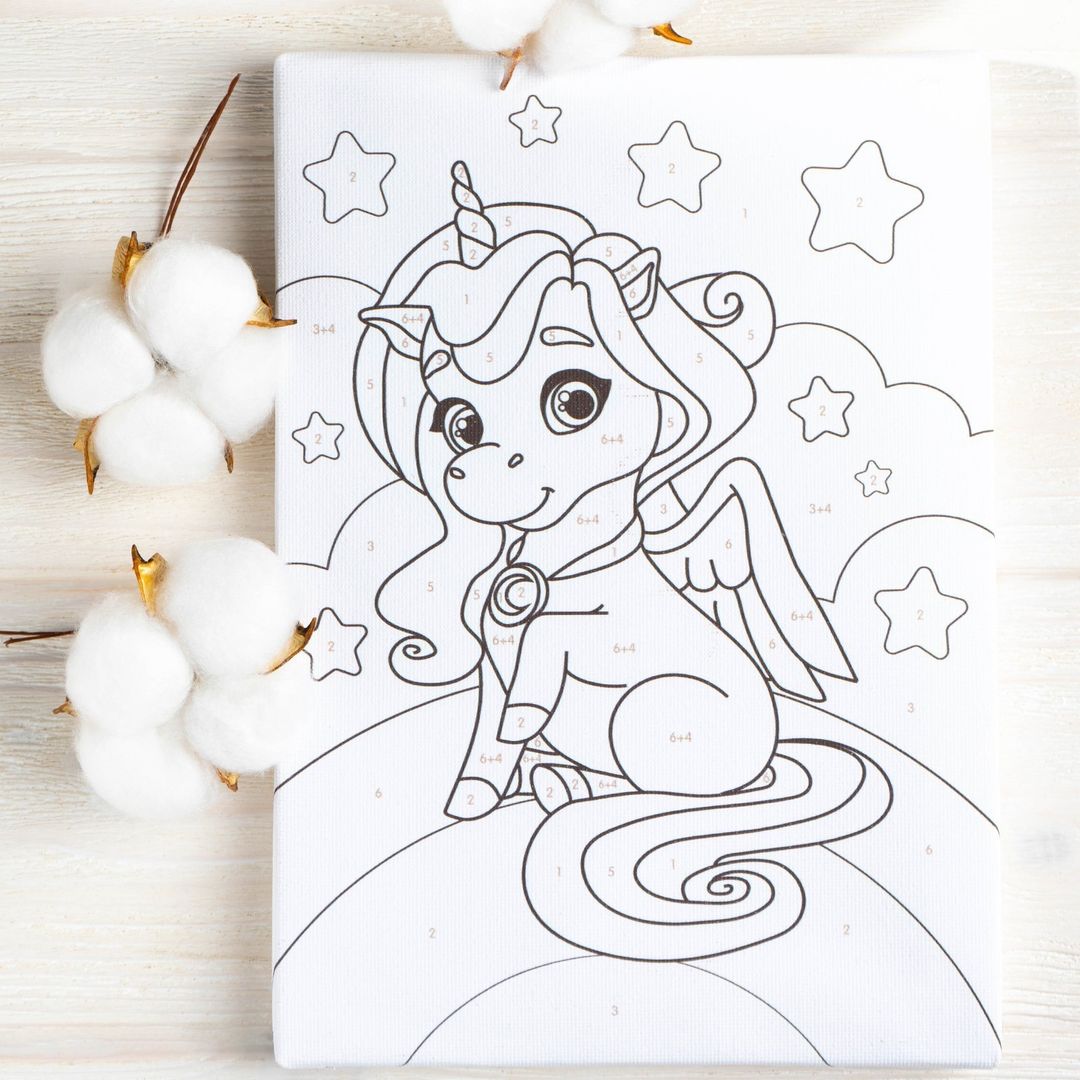 Набор для рисования по номерам Единорог на радуге Набор для рисования по номерам Единорог на радуге