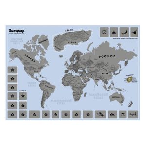 Скретч-карта горнолыжных курортов мира SnowMap