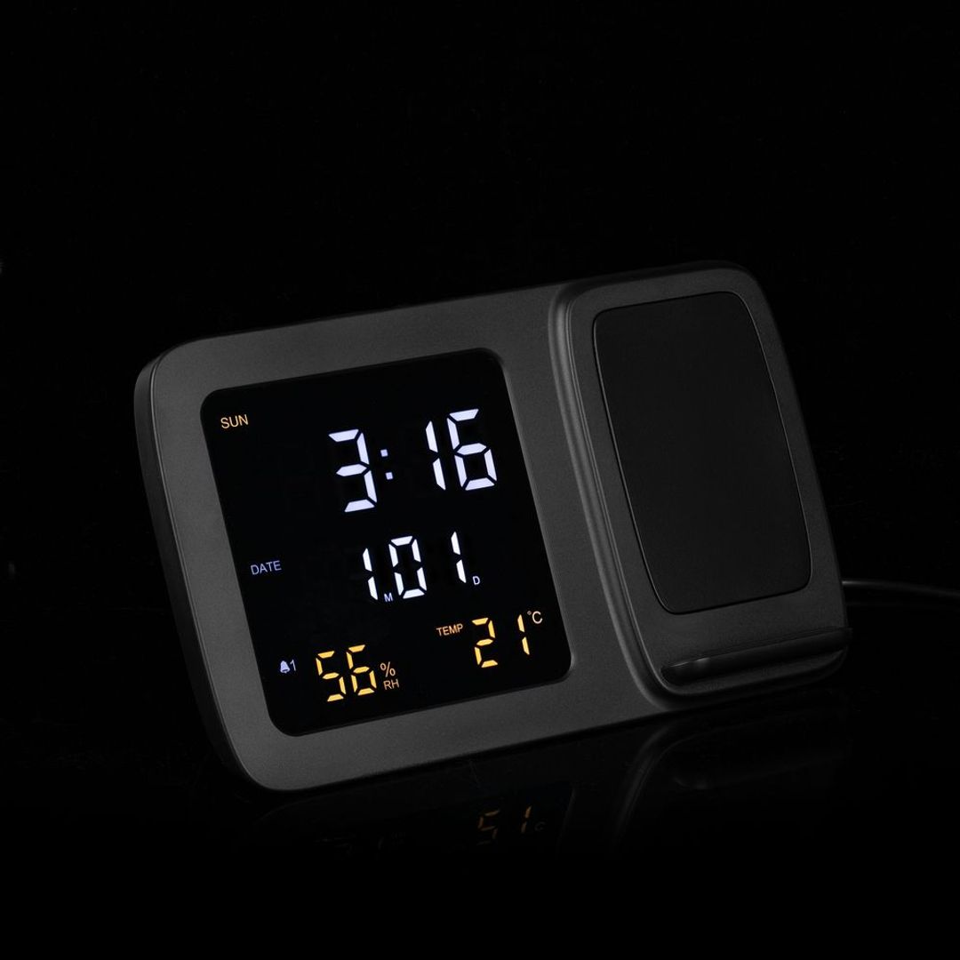 Станция беспроводной зарядки с часами и календарем Novem